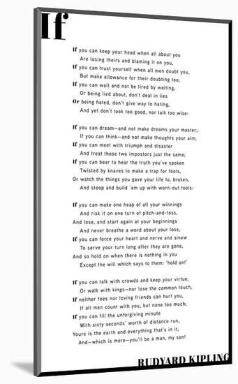 If You Can-Rudyard Kipling-Mounted Art Print