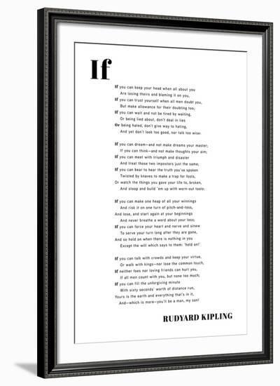 If You Can-Rudyard Kipling-Framed Giclee Print