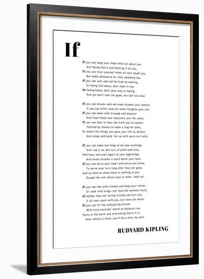 If You Can-Rudyard Kipling-Framed Giclee Print