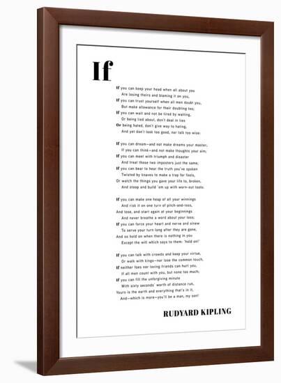 If You Can-Rudyard Kipling-Framed Giclee Print