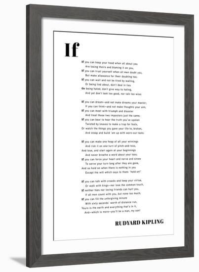 If You Can-Rudyard Kipling-Framed Giclee Print