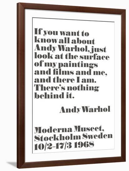If you want to know all about Andy Warhol...-Andy Warhol/ John Melin-Framed Art Print