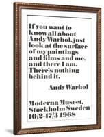 If you want to know all about Andy Warhol...-Andy Warhol/ John Melin-Framed Art Print