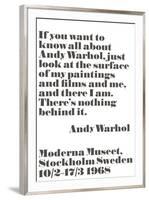 If you want to know all about Andy Warhol...-Andy Warhol/ John Melin-Framed Art Print