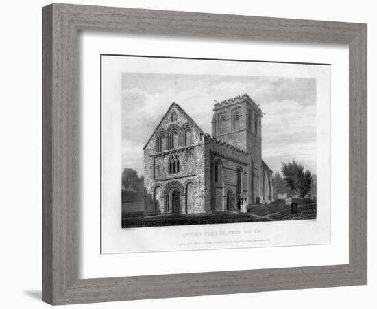 Iffley Church from the South-West, Oxfordford, 1834-John Le Keux-Framed Giclee Print