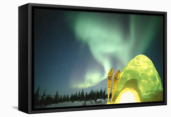 Igloo Light, Aurora borealis, Canadian Arctic-Stuart Westmorland-Framed Premier Image Canvas