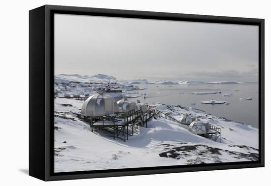 Igloos Outside the Arctic Hotel in Ilulissat, Greenland, Denmark, Polar Regions-Sergio Pitamitz-Framed Premier Image Canvas