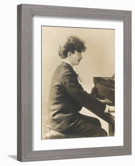 Ignacy Jan Paderewski Polish Pianist Composer and Statesman Playing a Grand Piano-null-Framed Photographic Print