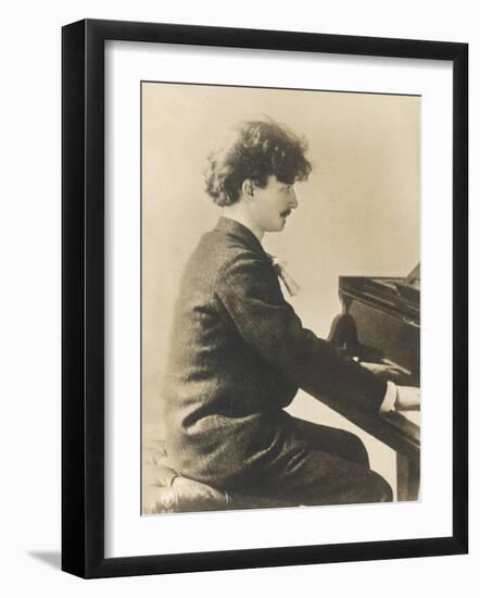 Ignacy Jan Paderewski Polish Pianist Composer and Statesman Playing a Grand Piano-null-Framed Photographic Print