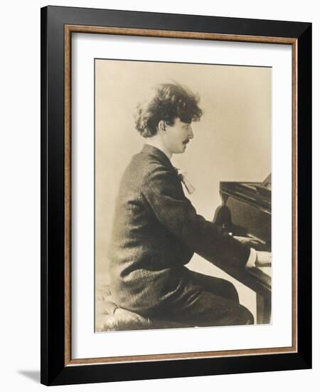 Ignacy Jan Paderewski Polish Pianist Composer and Statesman Playing a Grand Piano-null-Framed Photographic Print