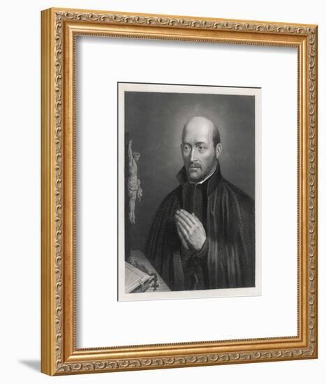 Ignatius Loyola Spanish Saint Founder of Society of Jesus (Jesuits) in an Attitude of Prayer-C. Holl-Framed Art Print