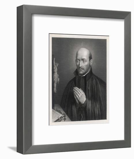 Ignatius Loyola Spanish Saint Founder of Society of Jesus (Jesuits) in an Attitude of Prayer-C. Holl-Framed Art Print
