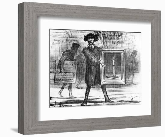 Ignoramuses.......They Have Refused This!', Caricature from 'Charivari' Magazine, 6 April, 1859-Honore Daumier-Framed Giclee Print