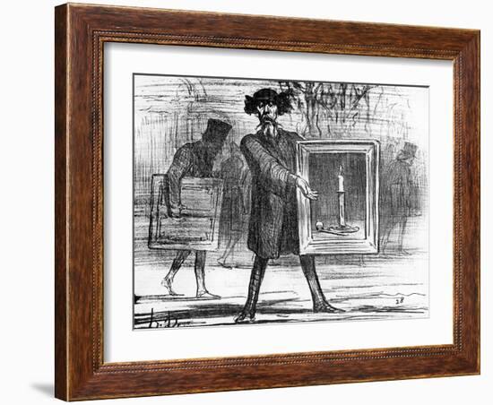 Ignoramuses.......They Have Refused This!', Caricature from 'Charivari' Magazine, 6 April, 1859-Honore Daumier-Framed Giclee Print
