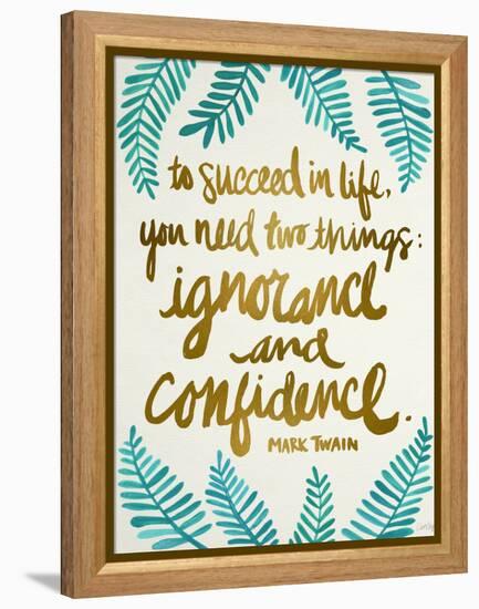 Ignorance and Confidence - Gold and Turquoise – Cat Coqullette-Cat Coquillette-Framed Premier Image Canvas