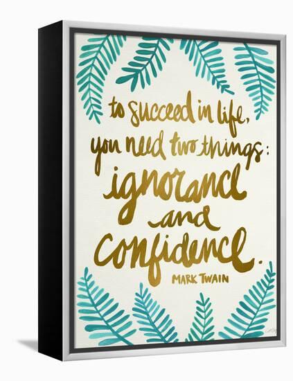 Ignorance and Confidence - Gold and Turquoise – Cat Coqullette-Cat Coquillette-Framed Premier Image Canvas