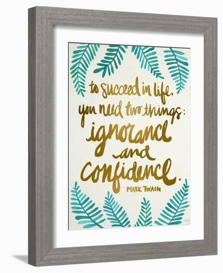 Ignorance and Confidence - Gold and Turquoise – Cat Coqullette-Cat Coquillette-Framed Giclee Print