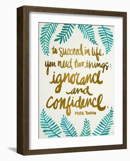 Ignorance and Confidence - Gold and Turquoise – Cat Coqullette-Cat Coquillette-Framed Giclee Print