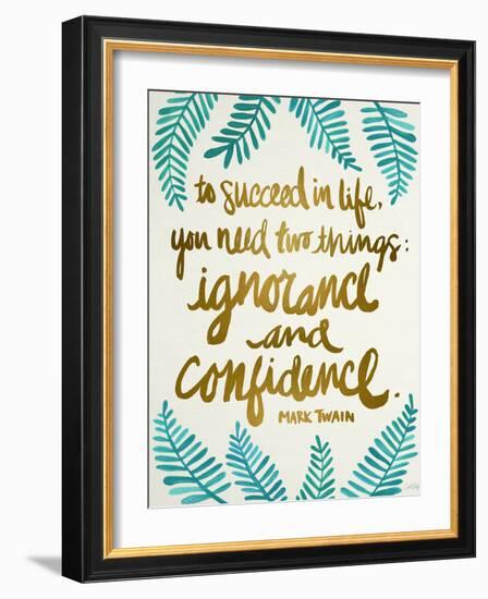 Ignorance and Confidence - Gold and Turquoise – Cat Coqullette-Cat Coquillette-Framed Giclee Print