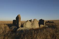 Ancient burial grounds, Daurian Nature Reserve, Zabaykalsky Krai, Siberia, Russia-Igor Shpilenok-Photographic Print