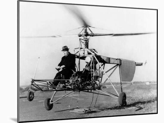 Igor Sikorsky at the Controls of the VS-300 Helicopter-null-Mounted Photo