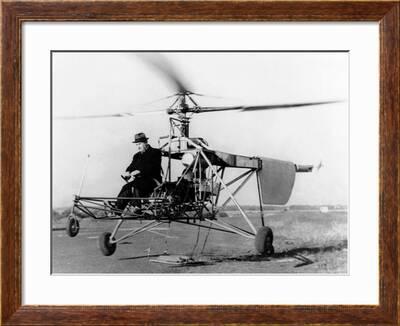 Igor Sikorsky At The Controls Of The Vs 300 Helicopter Photo Art Com