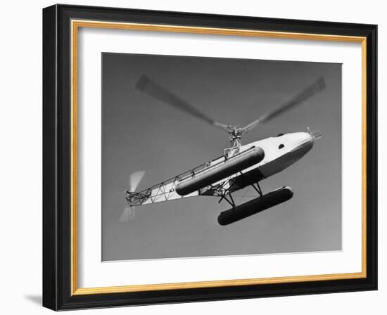 Igor Sikorsky Making Helicopter Flight-Dmitri Kessel-Framed Photographic Print