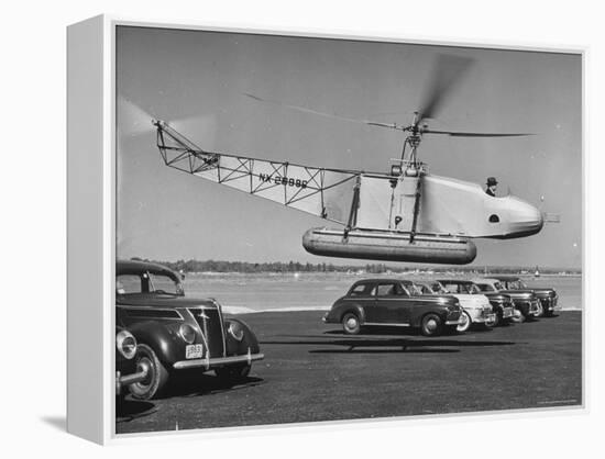 Igor Sikorsky Taking Off in Helicopter from Parking Lot-Dmitri Kessel-Framed Premier Image Canvas