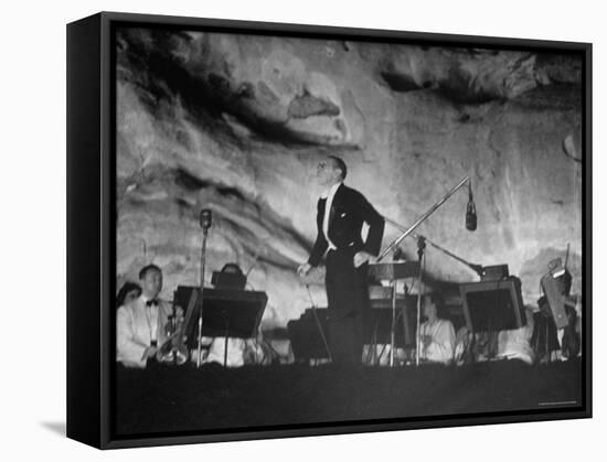 Igor Stravinsky Bowing After His Ballet Suite, "The Fairy's Kiss" at Red Rocks Amphitheater-John Florea-Framed Premier Image Canvas