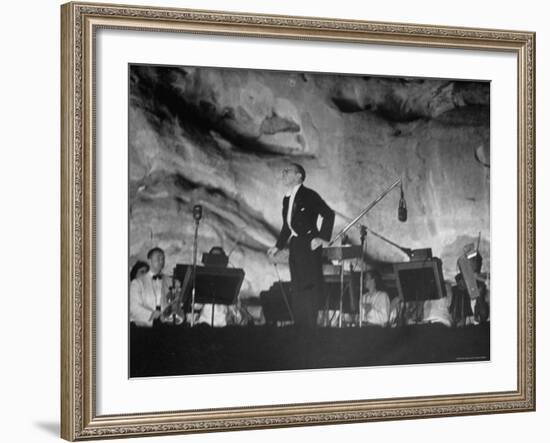 Igor Stravinsky Bowing After His Ballet Suite, "The Fairy's Kiss" at Red Rocks Amphitheater-John Florea-Framed Premium Photographic Print