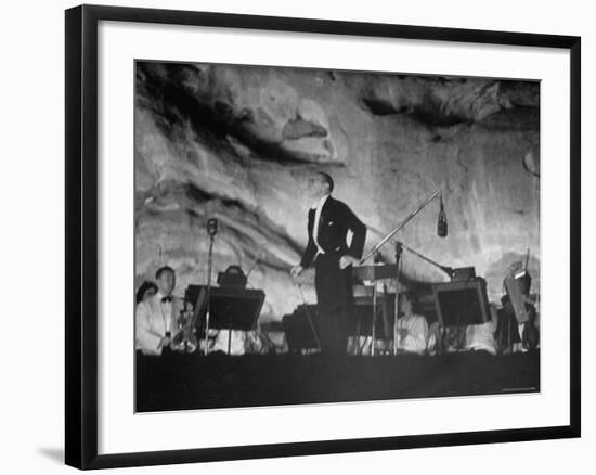 Igor Stravinsky Bowing After His Ballet Suite, "The Fairy's Kiss" at Red Rocks Amphitheater-John Florea-Framed Premium Photographic Print