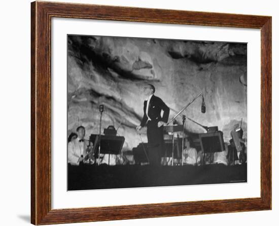 Igor Stravinsky Bowing After His Ballet Suite, "The Fairy's Kiss" at Red Rocks Amphitheater-John Florea-Framed Premium Photographic Print