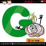 Letter G With Garlic Cartoon Illustration-Igor Zakowski-Framed Stretched Canvas
