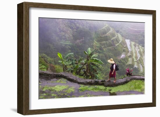 Igorot Woman, Rice Terraces, Agriculture, Philippine Cordilleras, Philippines-Keren Su-Framed Photographic Print