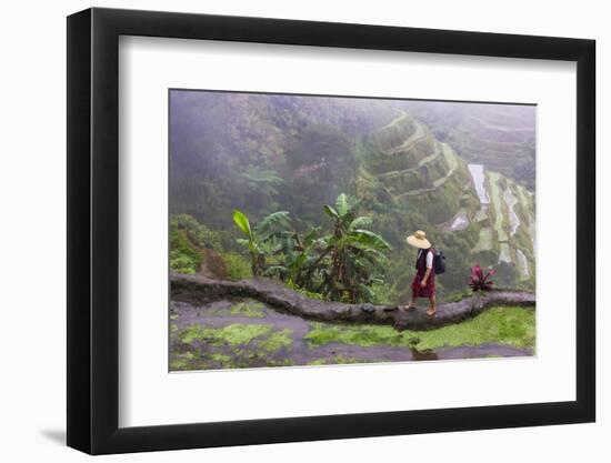 Igorot Woman, Rice Terraces, Agriculture, Philippine Cordilleras, Philippines-Keren Su-Framed Photographic Print