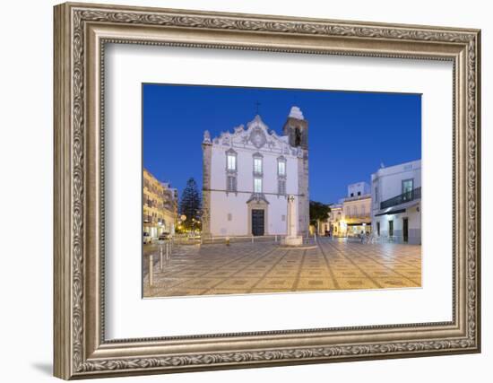 Igreja Matriz parish church at night, Olhao, Algarve, Portugal, Europe-Stuart Black-Framed Photographic Print