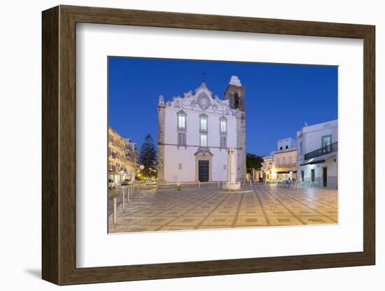 Igreja Matriz parish church at night, Olhao, Algarve, Portugal, Europe-Stuart Black-Framed Photographic Print