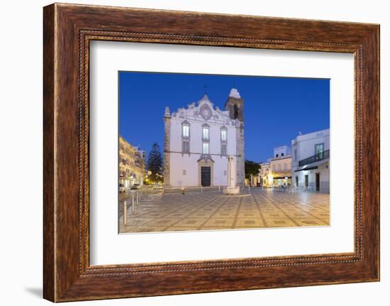 Igreja Matriz parish church at night, Olhao, Algarve, Portugal, Europe-Stuart Black-Framed Photographic Print