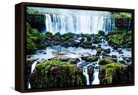 Iguassu Falls, the Largest Series of Waterfalls of the World, View from Brazilian Side-Curioso Travel Photography-Framed Premier Image Canvas
