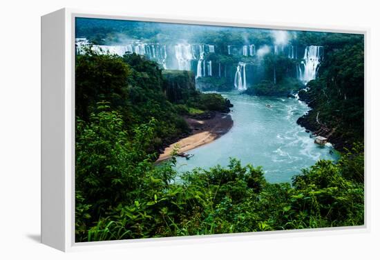 Iguassu Falls, the Largest Series of Waterfalls of the World, View from Brazilian Side-Curioso Travel Photography-Framed Premier Image Canvas