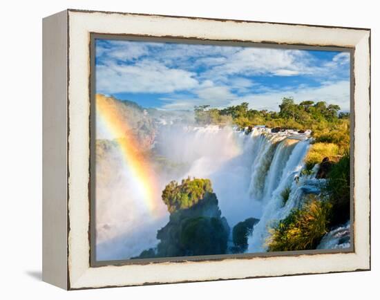 Iguazu Falls, One Of The New Seven Wonders Of Nature. Argentina-pablo hernan-Framed Premier Image Canvas