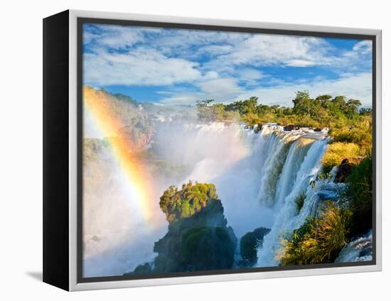 Iguazu Falls, One Of The New Seven Wonders Of Nature. Argentina-pablo hernan-Framed Premier Image Canvas