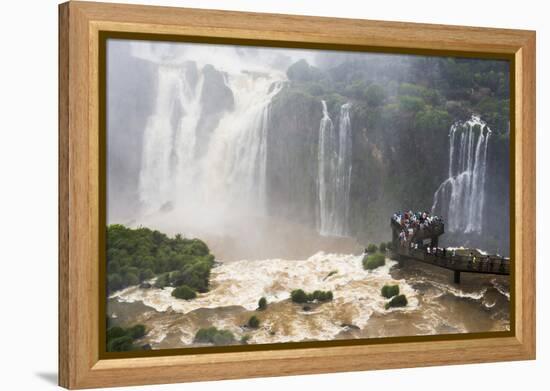 Iguazu Falls, Viewing Platform for Devils Throat, Border of Brazil Argentina and Paraguay-Matthew Williams-Ellis-Framed Premier Image Canvas