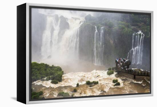 Iguazu Falls, Viewing Platform for Devils Throat, Border of Brazil Argentina and Paraguay-Matthew Williams-Ellis-Framed Premier Image Canvas