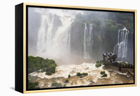 Iguazu Falls, Viewing Platform for Devils Throat, Border of Brazil Argentina and Paraguay-Matthew Williams-Ellis-Framed Premier Image Canvas