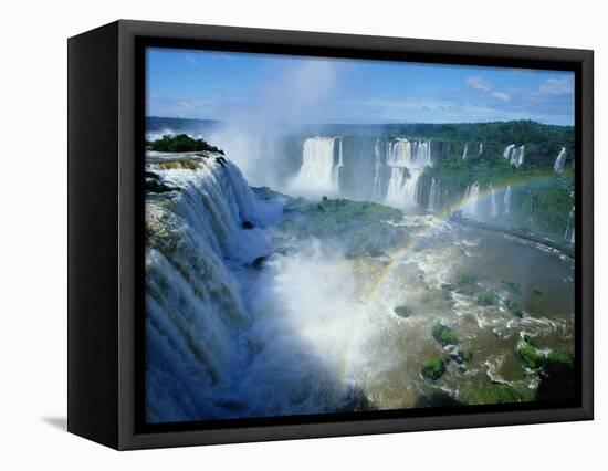 Iguazu Waterfalls and Rainbow.-Joseph Sohm-Framed Premier Image Canvas