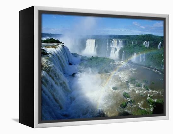 Iguazu Waterfalls and Rainbow.-Joseph Sohm-Framed Premier Image Canvas