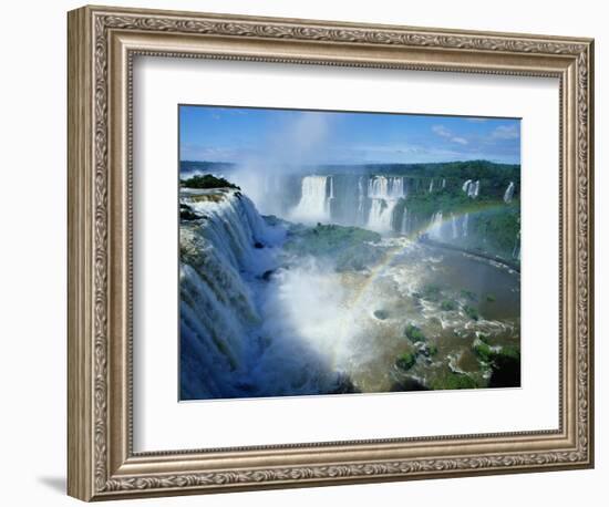 Iguazu Waterfalls and Rainbow.-Joseph Sohm-Framed Photographic Print