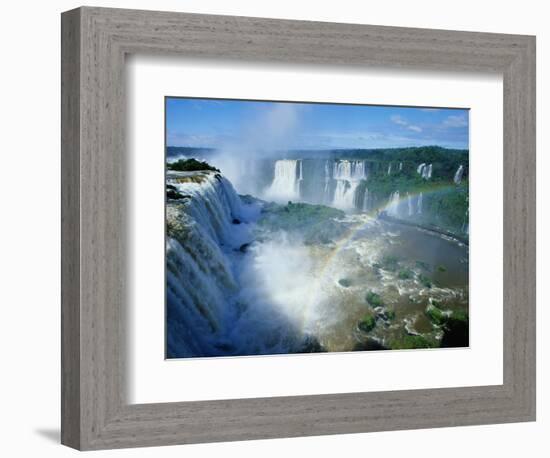 Iguazu Waterfalls and Rainbow.-Joseph Sohm-Framed Photographic Print