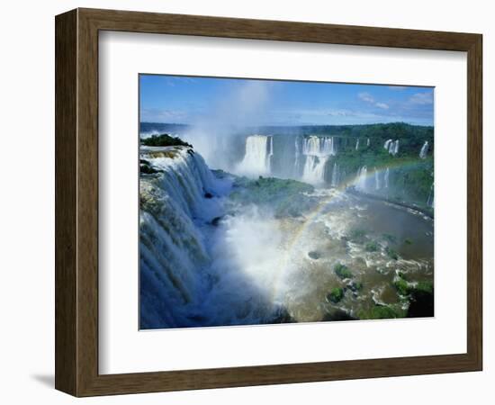 Iguazu Waterfalls and Rainbow.-Joseph Sohm-Framed Photographic Print